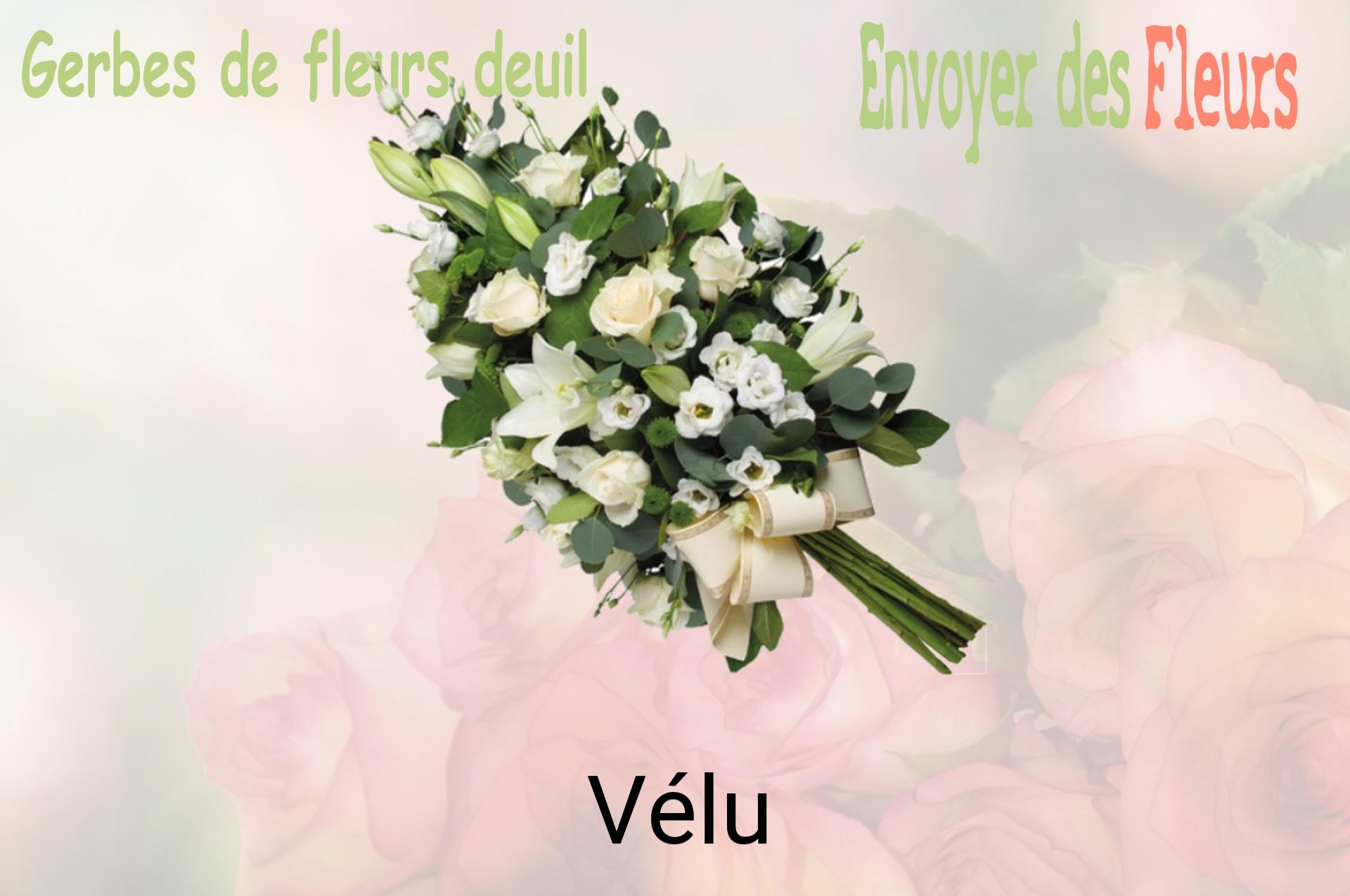 Gerbe de fleurs de deuil livrée à Vélu